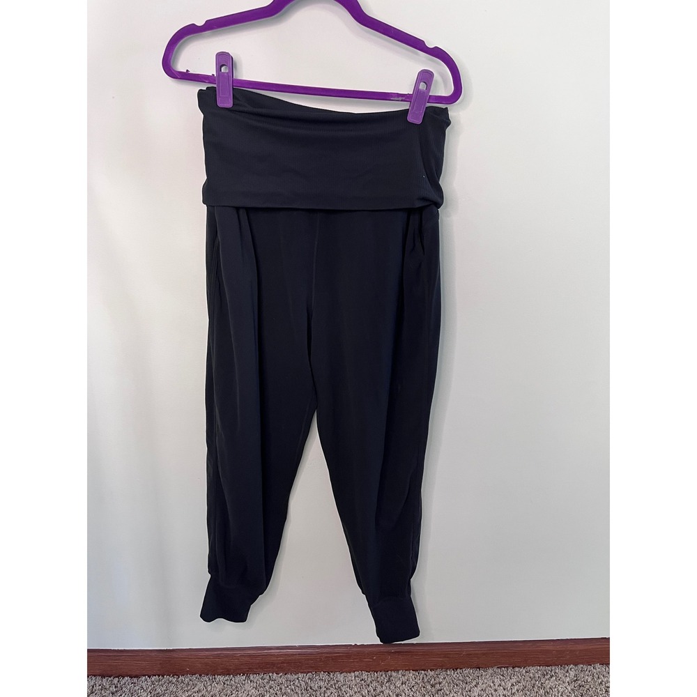 Lululemon Align Harem Jogger Pants Black Fold Over Waistband Size 12